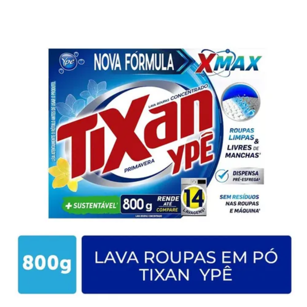 Detergente em Pó Tixan Primavera/Azul 800g